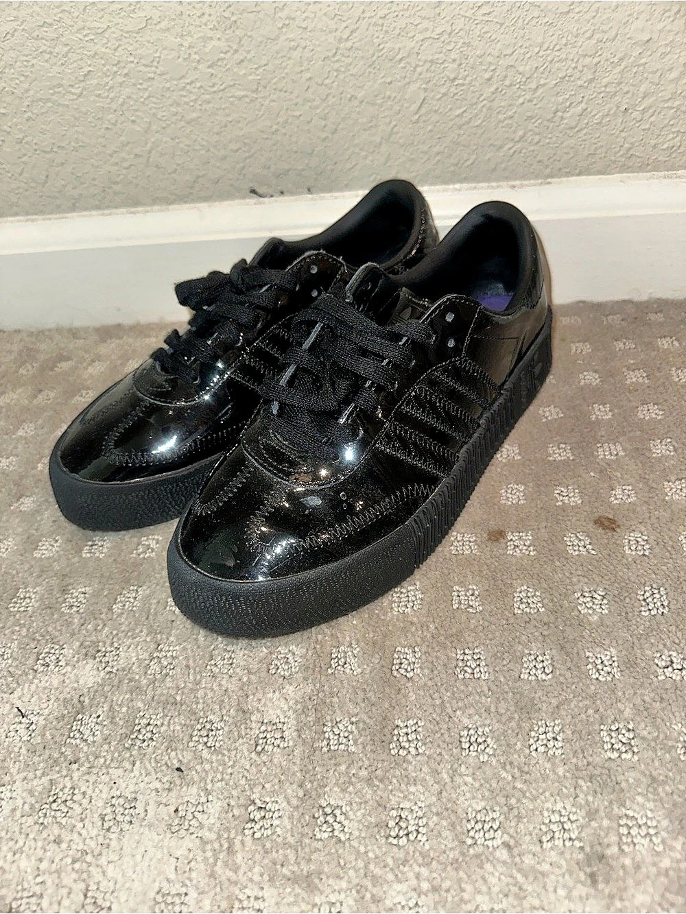 Adidas Sambarose Black Patent Women's Sneakers